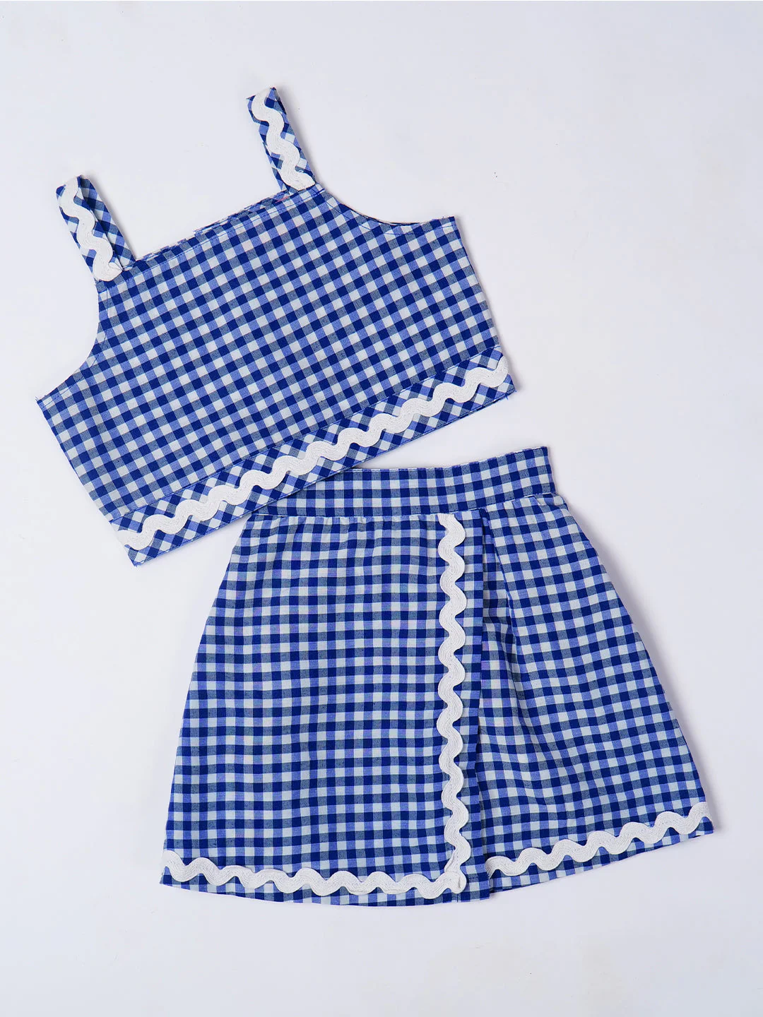 2-Piece Blue Cotton Top & Skirt Set (SK25008807) - Image 8
