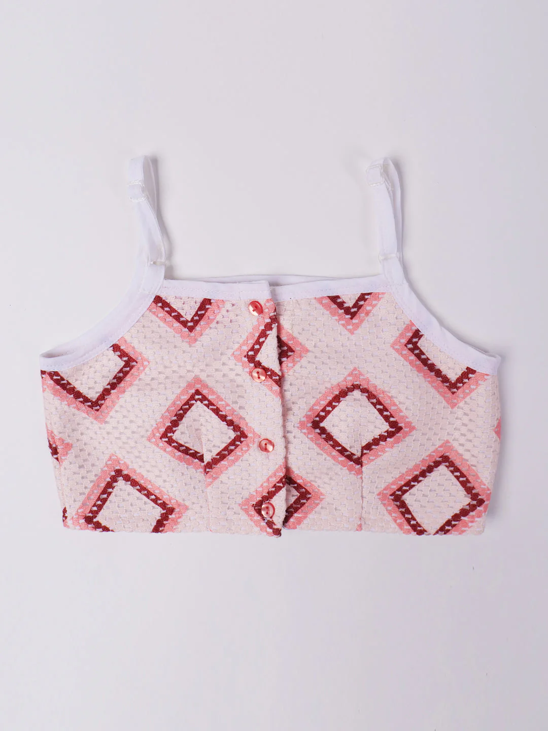 2-Piece Cream Crosia Top & Skirt Set (Sk25009708) - Image 5