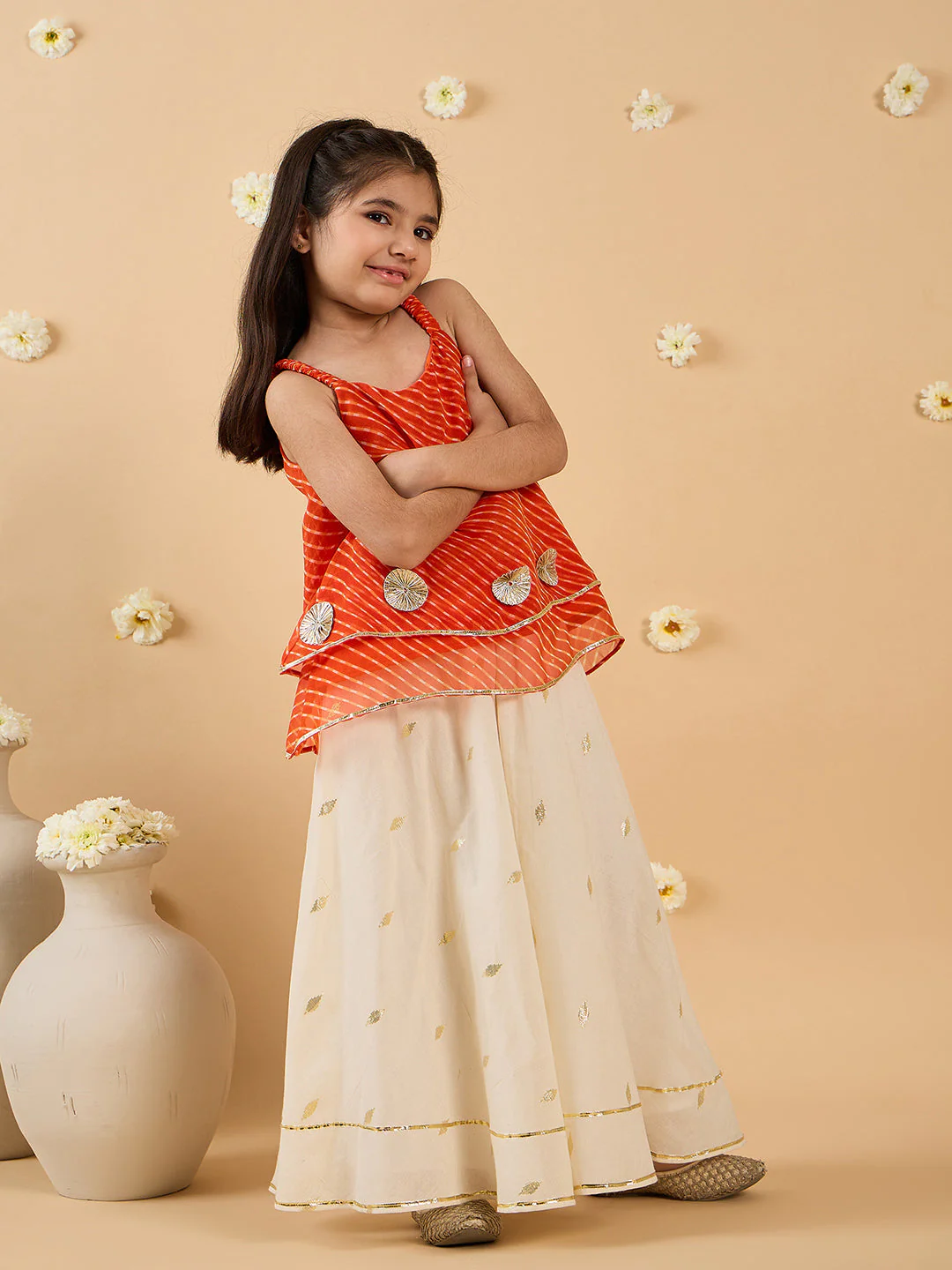 2-Piece Red & White Top & Palazzo Set (IW25006004) - Image 3