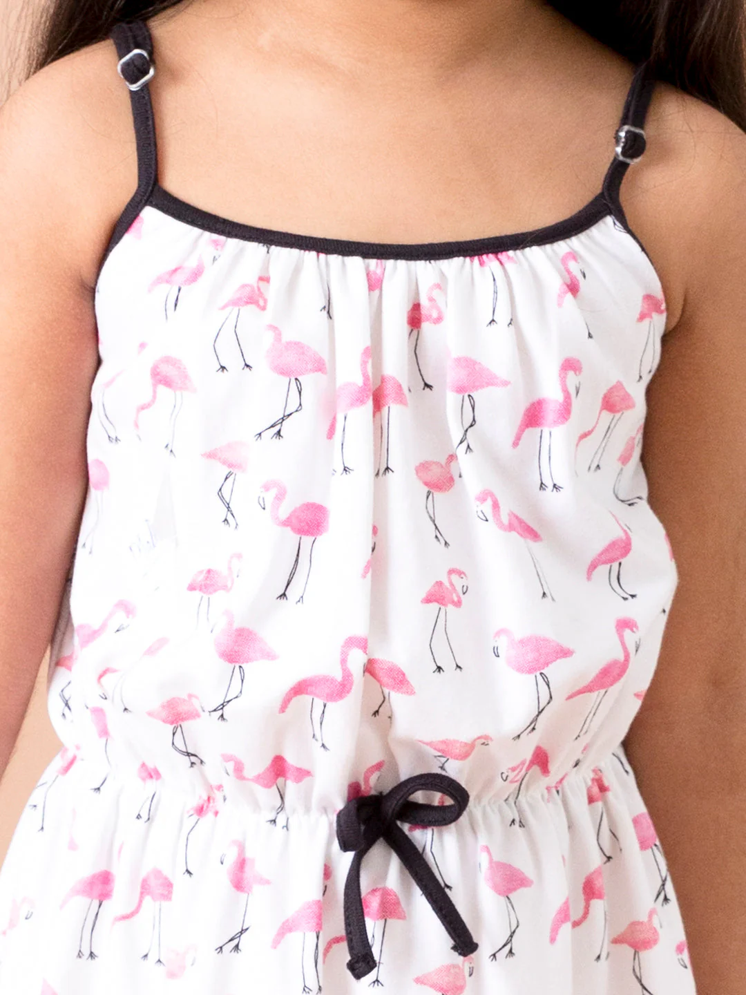 White Printed Fit & Flared Dress (d-flamingo) - Image 4