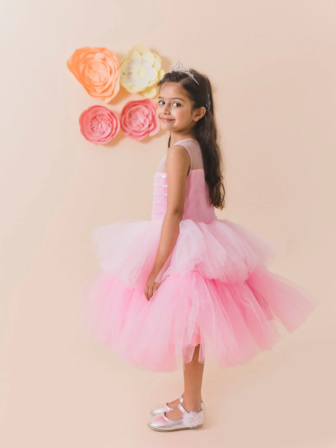 Pink Net Maxi Dress (d-pinklay) - Image 4