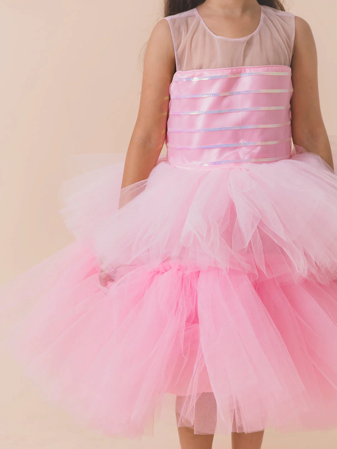 Pink Net Maxi Dress (d-pinklay) - Image 5