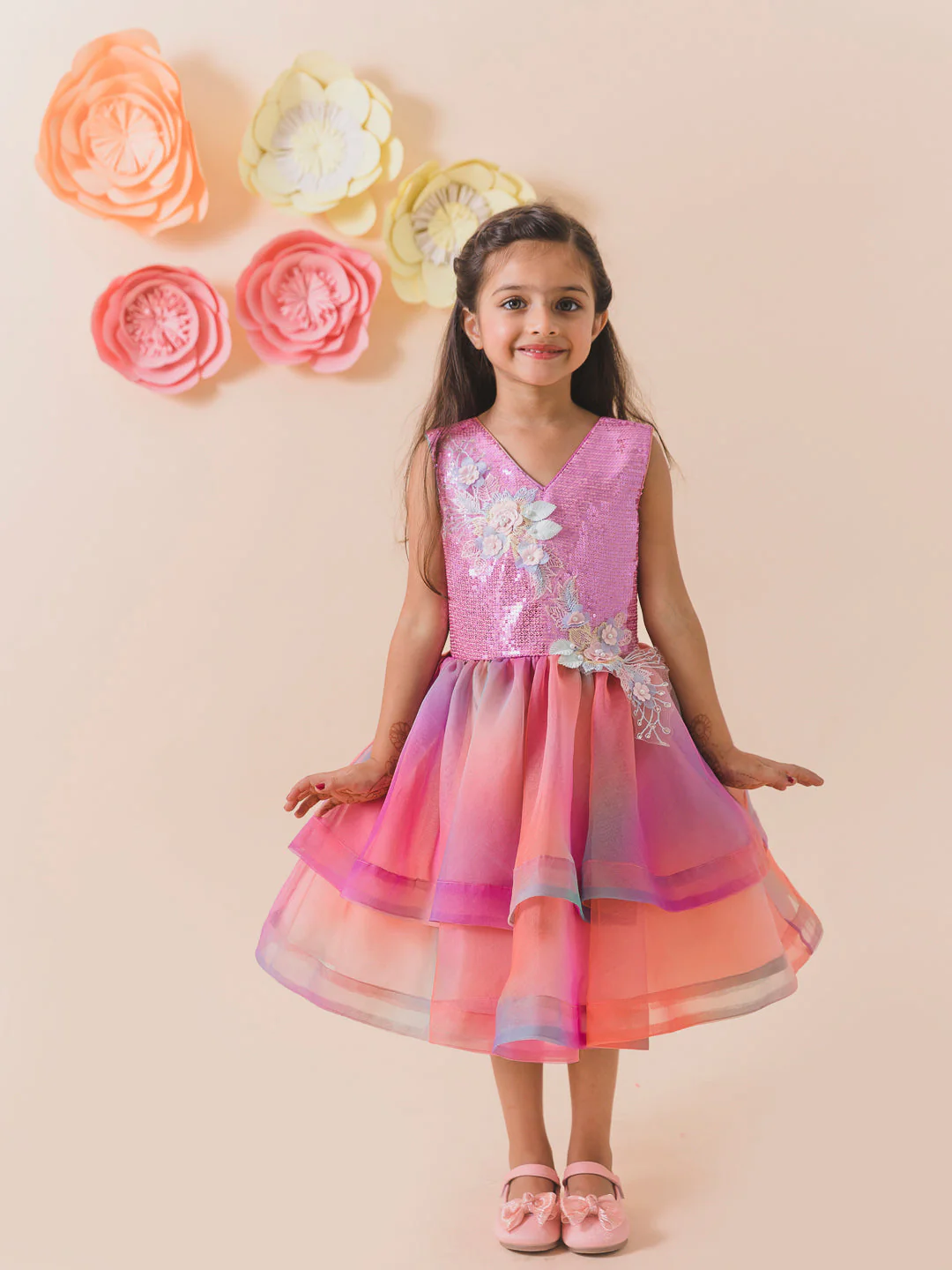 Floral Net Dress (d-rainbow) - Image 5