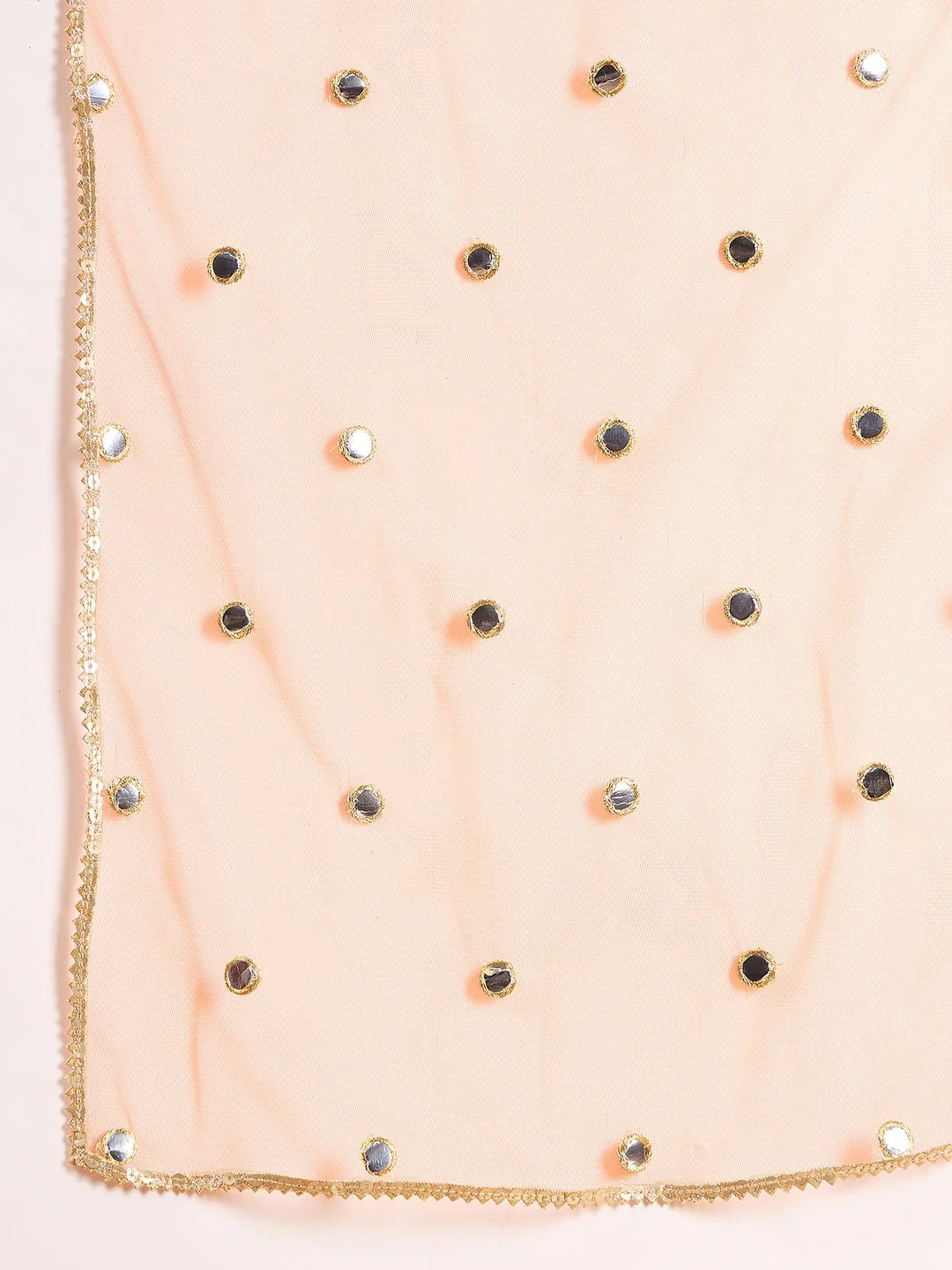 Girls Checked Gotta Patti Kurta & Dhoti Pants With Dupatta (DH-BROWNFOIL) - Image 8