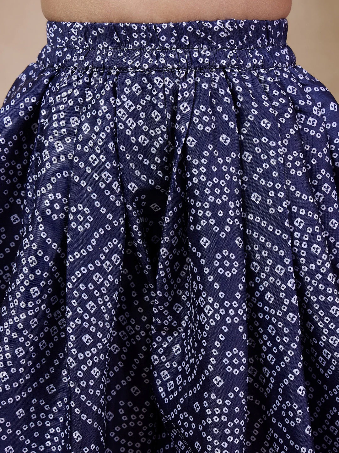 V Neck Sleeveless Printed Top Dhoti Pant Clothing Set (DH-YELLOWBLUEBANDHNI) - Image 7