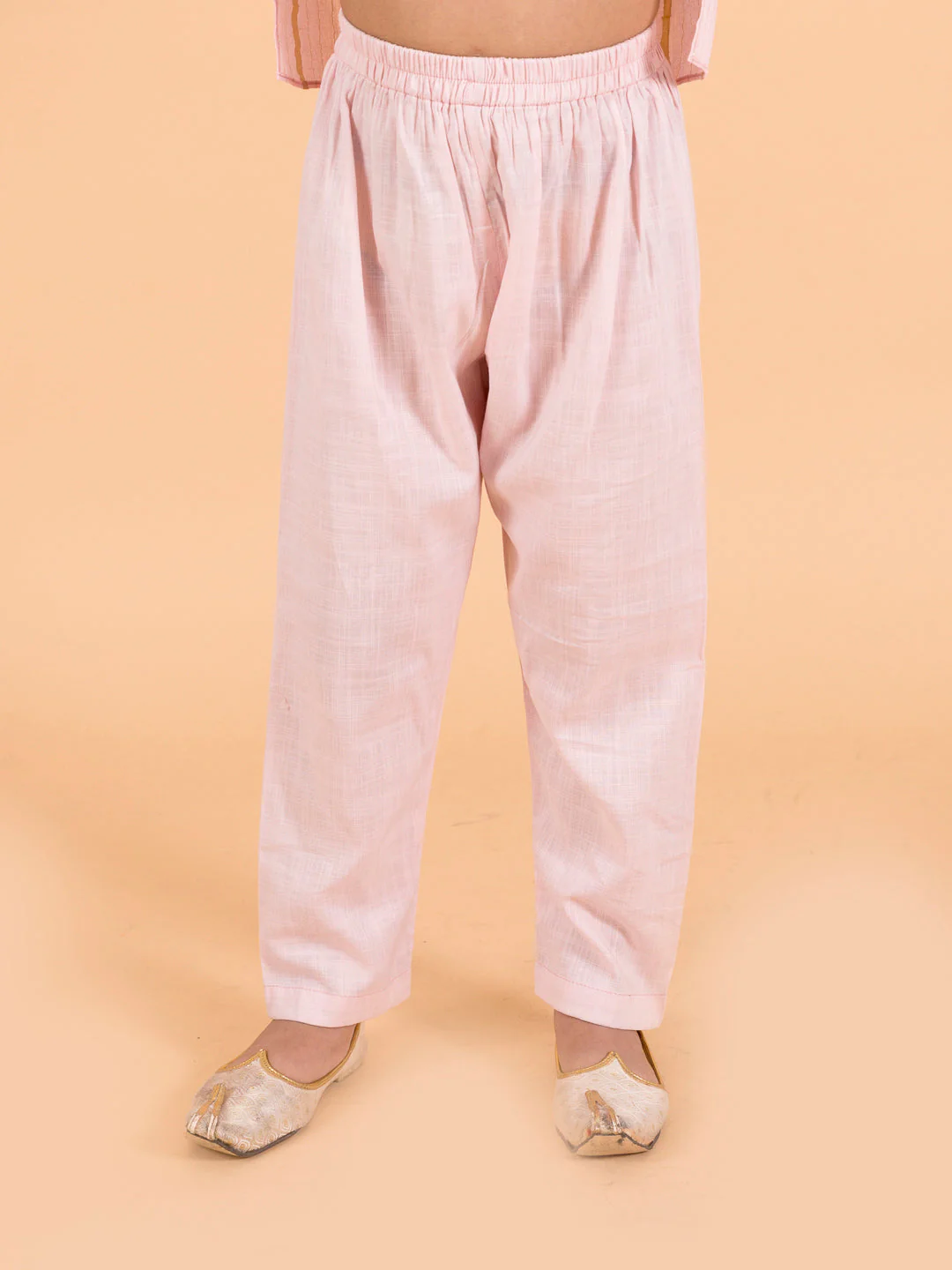 Kids-Boys Pink Floral Printed Pure Cotton Kurta with Trousers and Nehru Jacket (kp-pinkggt) - Image 5