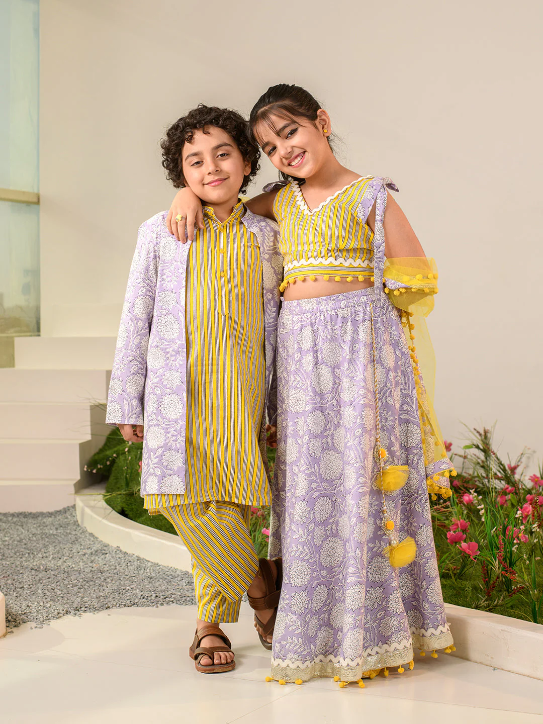 Boys Ethnic Motifs Printed Pure Cotton Kurta with Pyjamas & Nahru Jacket (KP-BLACKSTRIPE) - Image 5