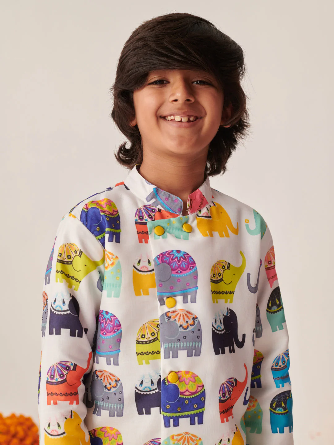 Boys Printed Regular Kurta With Dhoti Pants (KP-MULTIHATHI) - Image 5