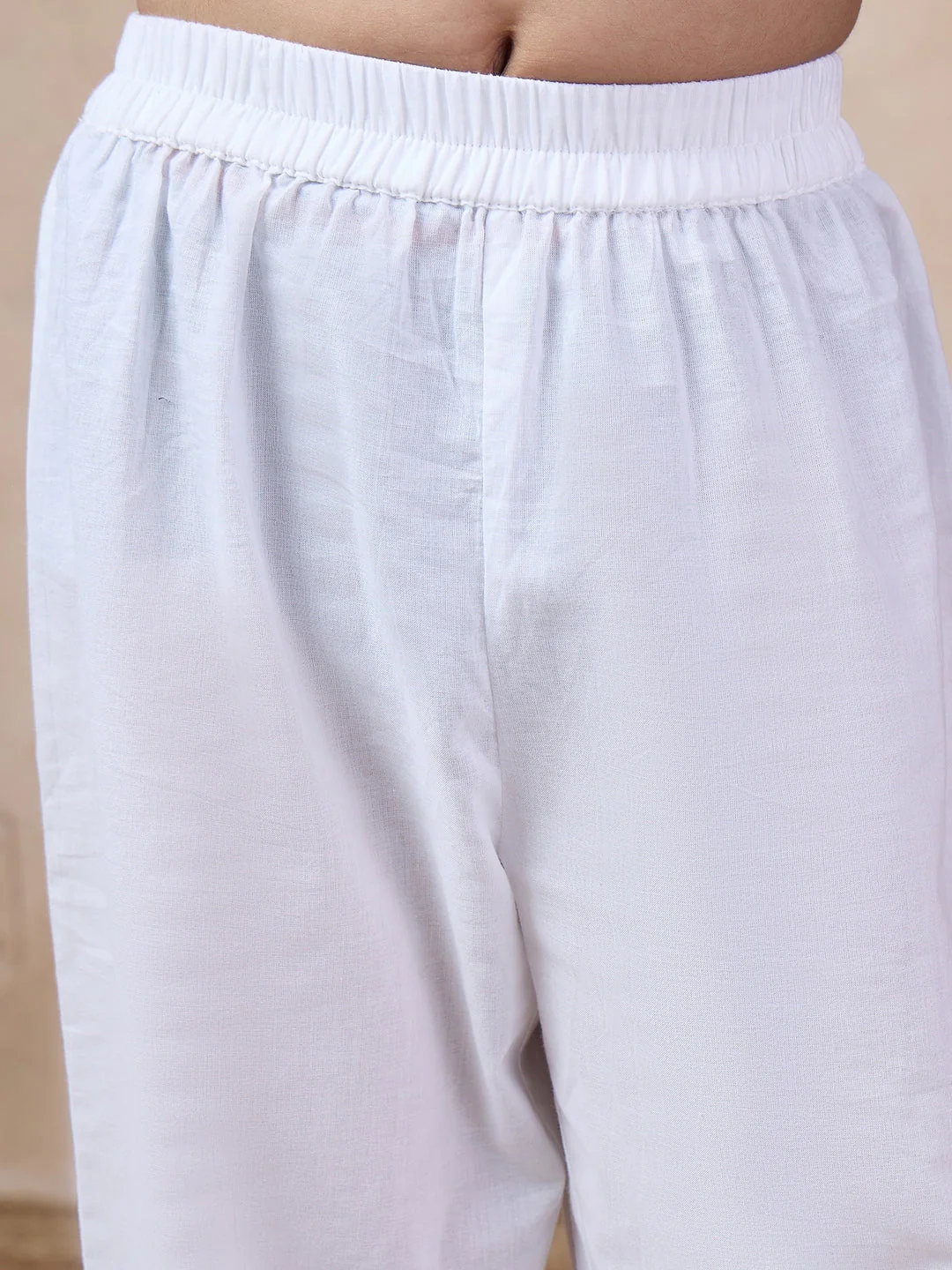 Boys Mandarin Collar Long Sleeves Straight Kurta With Pyjamas Jacket (KP-PEACHDOBBY) - Image 9