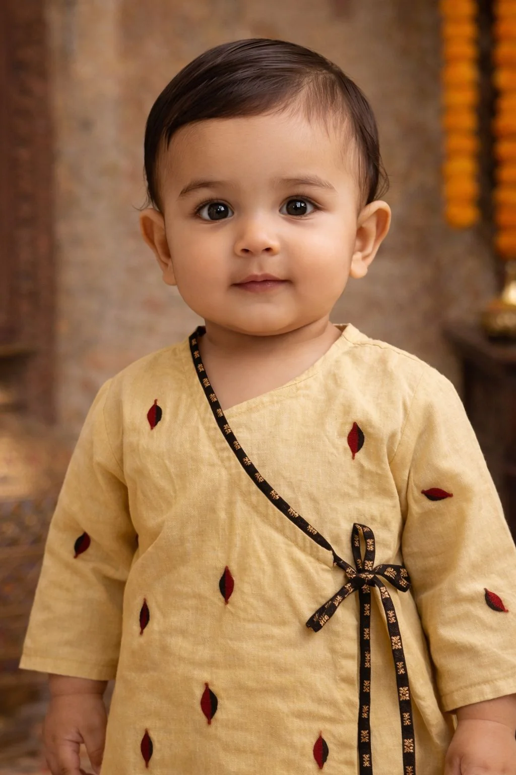 Pspeaches Baby Boy Printed Kurta Dhoti Set (inb-dhotibrown) - Image 4