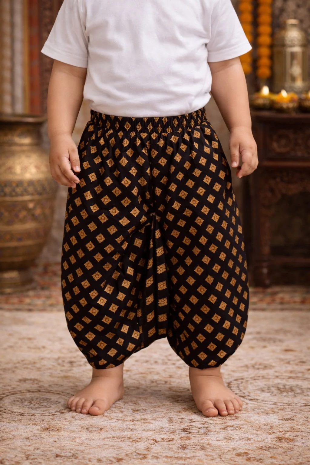 Pspeaches Baby Boy Printed Kurta Dhoti Set (inb-dhotibrown) - Image 5