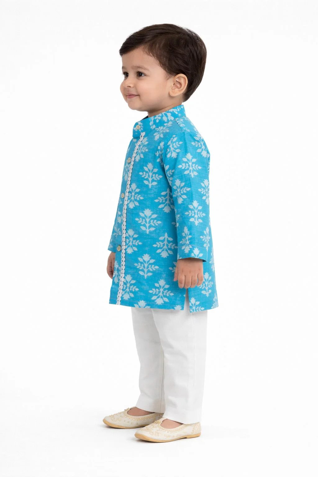 Pspeaches Baby Boy Printed Kurta Pajama Set (Inb-bluebooti) - Image 3
