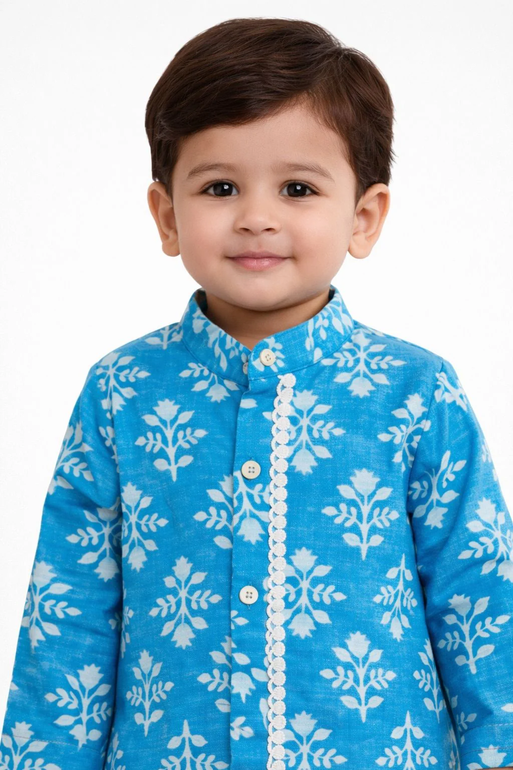 Pspeaches Baby Boy Printed Kurta Pajama Set (Inb-bluebooti) - Image 4