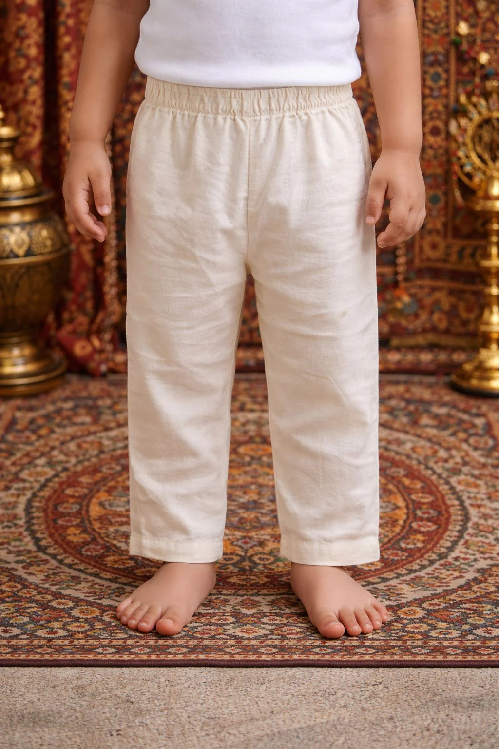 Pspeaches Baby Boy Printed Kurta Pajama Set (InB-camel) - Image 5