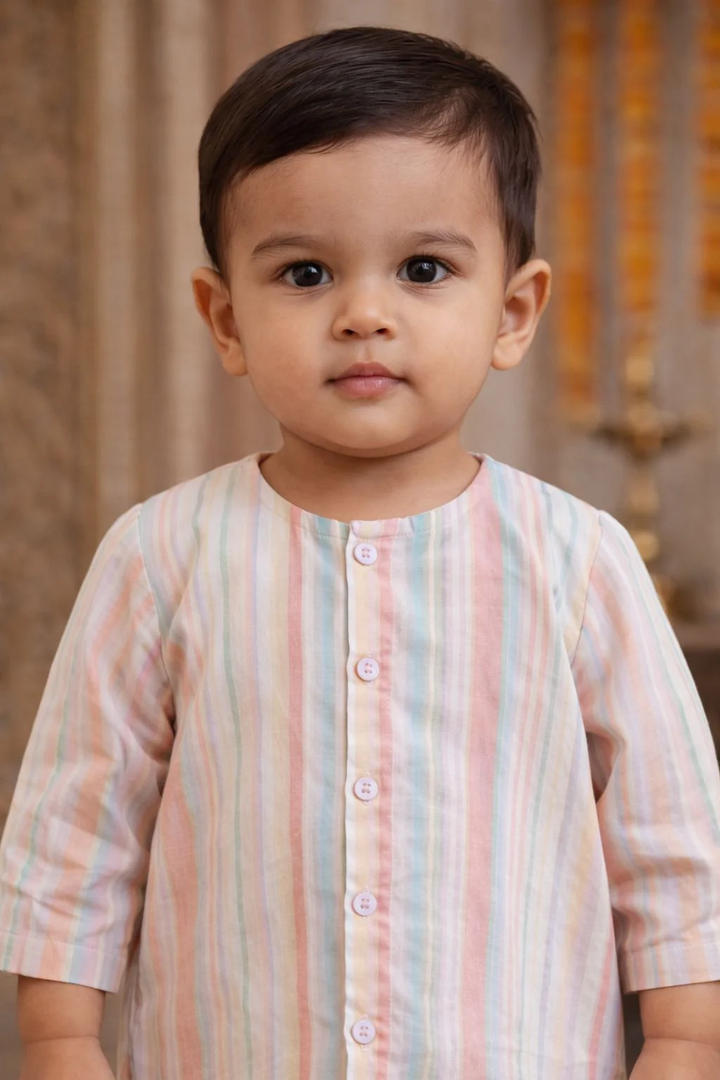 Pspeaches Baby Boy Stripe Kurta Pajama Set (inb-lurexstripes) - Image 4