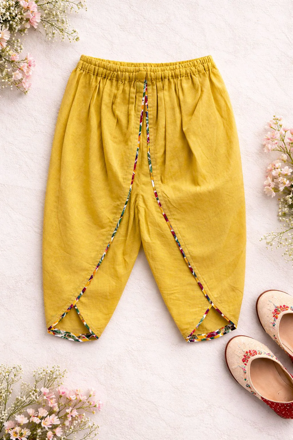 Pspeaches Baby Girl Printed Kurta Dhoti Set (ing-yellowbooti) - Image 5
