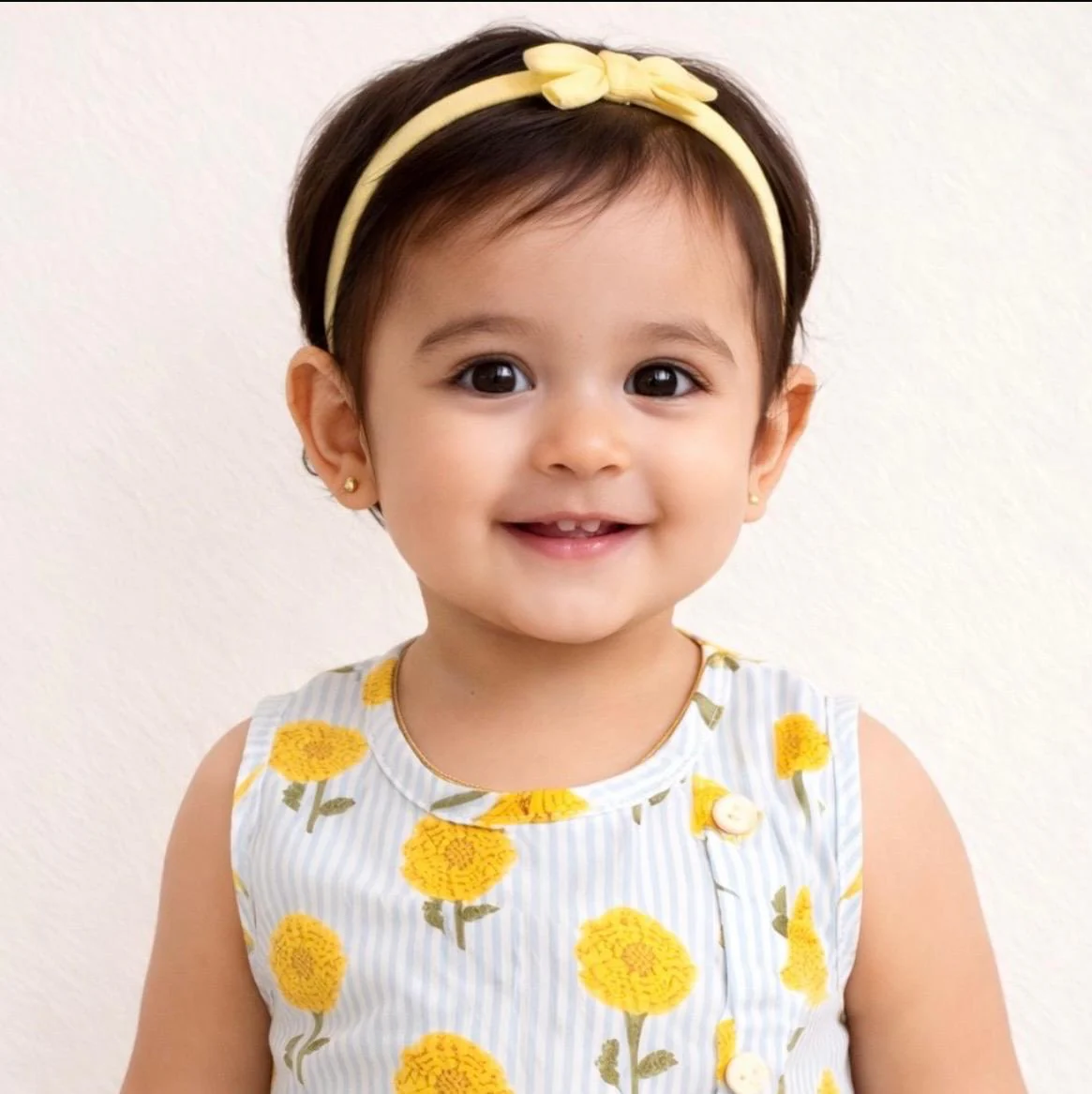 Pspeaches Baby Girl Printed Kurta Pajama Set (ing-bluestripes) - Image 3