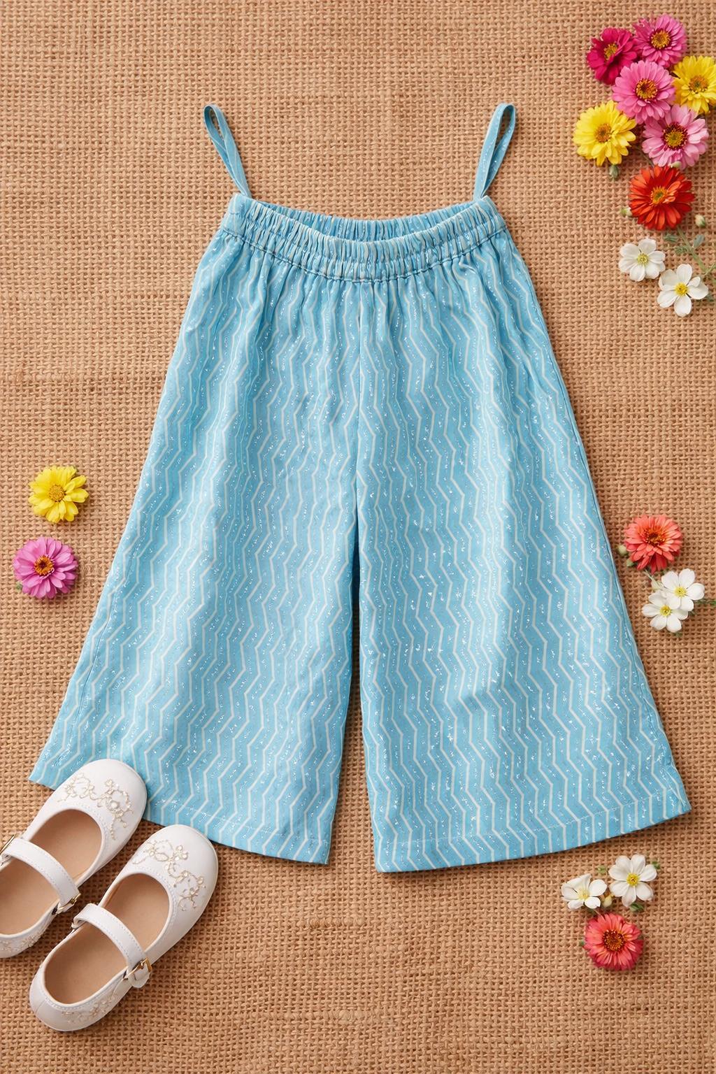 Pspeaches Baby Girl Printed Kurta Palazzo with Dupatta Set (ing-bluekhaddi) - Image 5