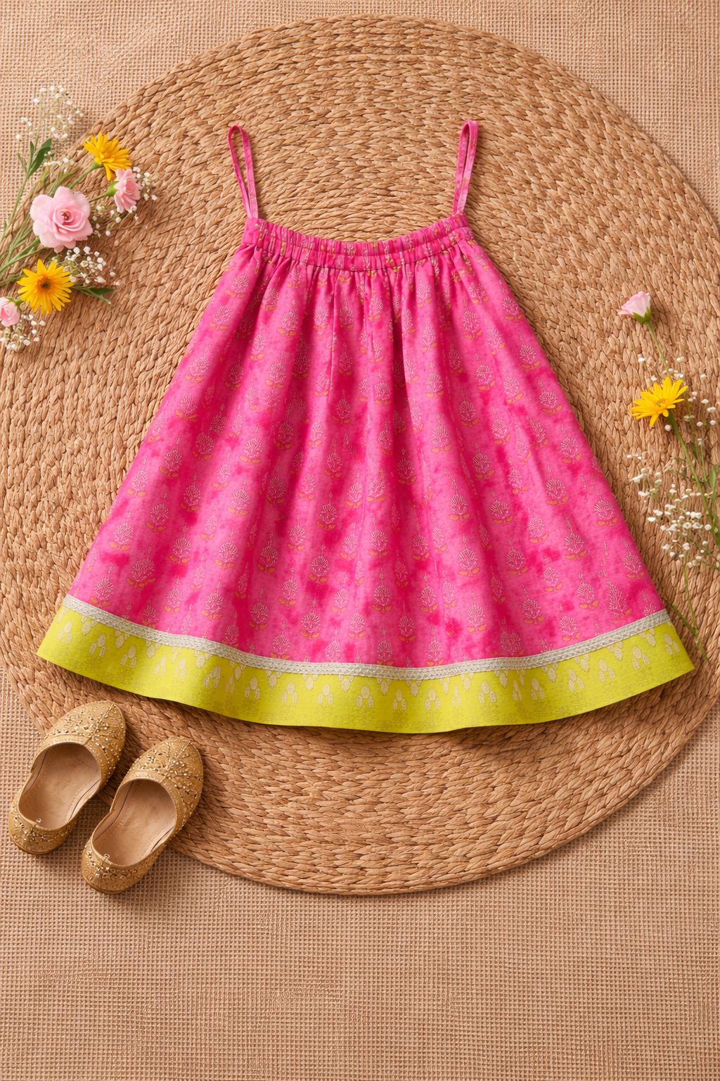 Pspeaches Baby Girl Printed Lehenga Choli with Dupatta Set (ing-lgreenfoil) - Image 5